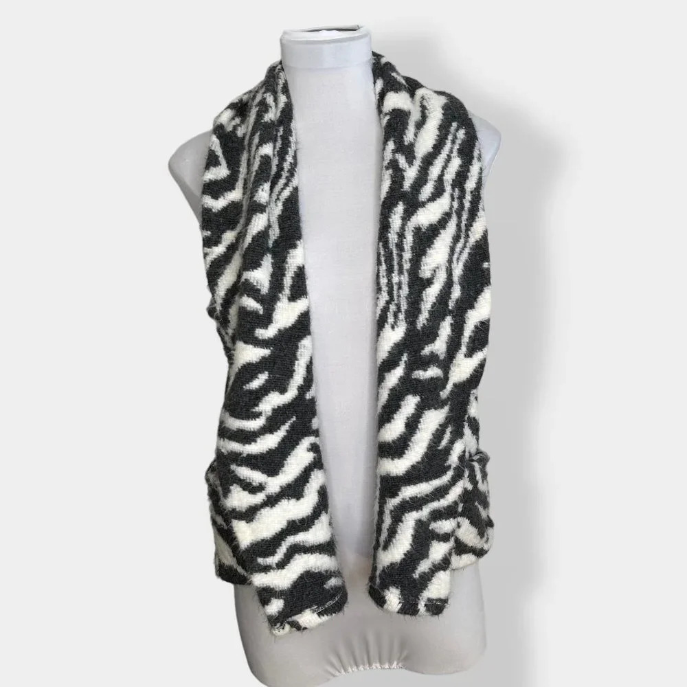 Rory‎ Beca Zebra Print Black and White Sweater Vest S